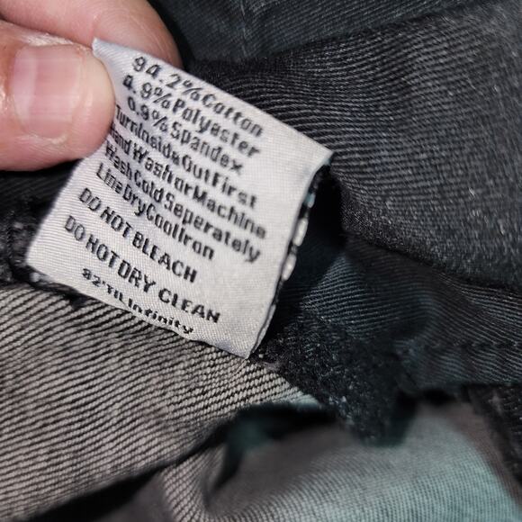 EMBELLISH EUC MENS UNISEX SIZE 36 x 35 HATE/LOVE DENIM BLACK JEANS - Picture 7 of 13